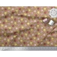 thumbnail image 2 of Soimoi Brown Cotton Voile Fabric Dot,Floral & Cupcakes Food Print Fabric by the Yard 42 Inch Wide, 2 of 3