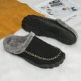 thumbnail image 7 of Gubotare Men Slippers Funny Men's Bedroom Slippers Non Skid Faux Fur Lined House Shoe Slides Size 9 (Black,9), 7 of 7