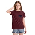 thumbnail image 4 of CCRFTGI 4th of July Shirts for Children Girls Size 10-12 Short Sleeve Happy USA Flag Summer Casual T-Shirts 1776 Festival Girls Clothes Tee Top Wine 4-5 Years, 4 of 5