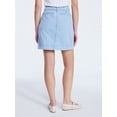 thumbnail image 4 of Free Assembly Women's Button Front Denim Mini Skirt, Sizes 0-20, 4 of 5