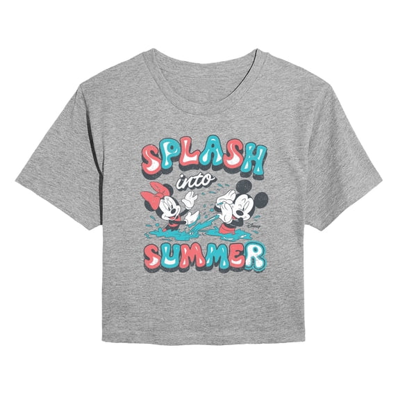 Disney - Splash Into Summer - Juniors Cropped Graphic T-Shirt