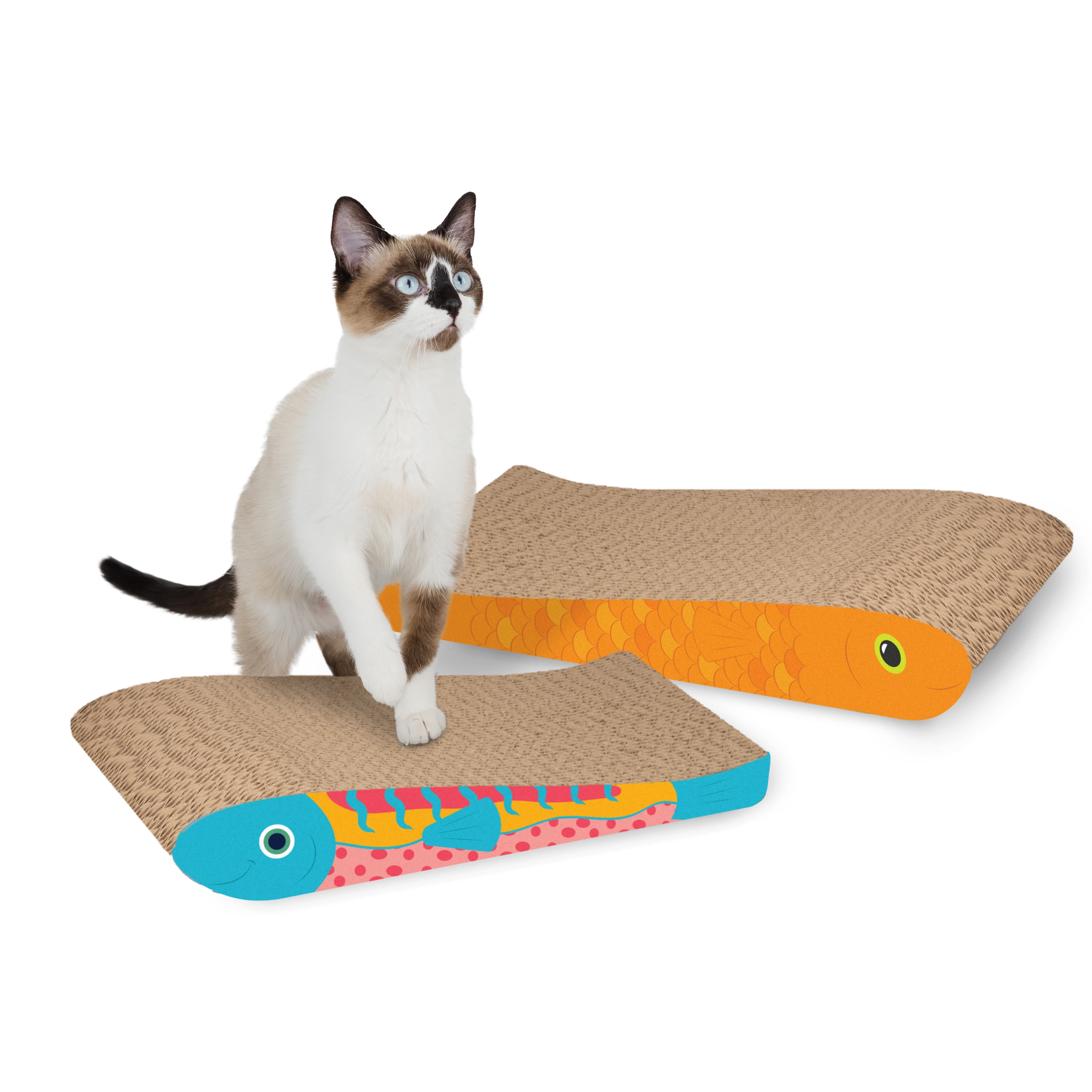 Vibrant Life Fish Cat Scratcher with Catnip, Multicolor, 3 Pack