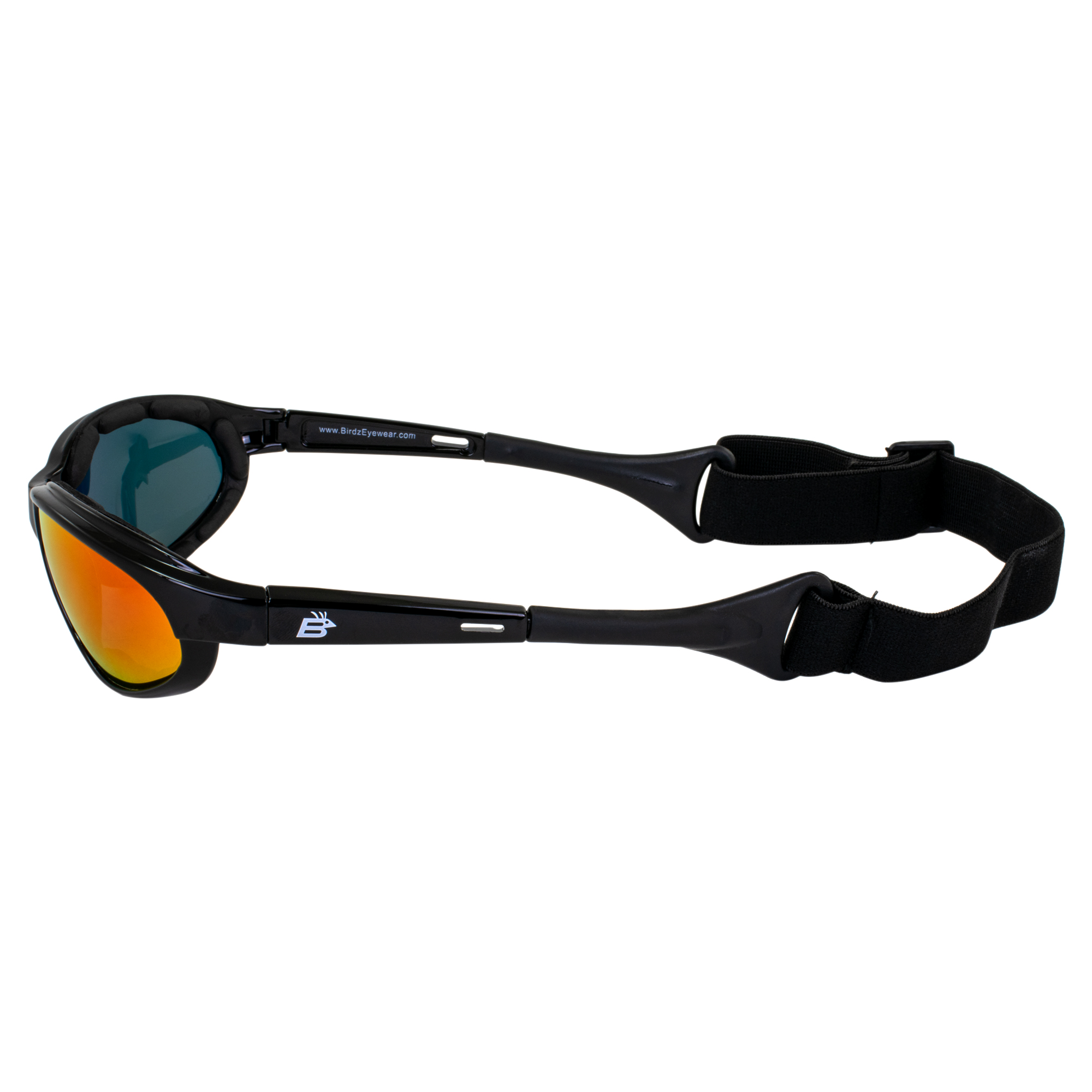Birdz Eyewear Sail Padded Jetski Sunglasses Goggles Polarized Sports Watersports Boating Fishing for Men or Women 2 Pairs Black Frame w/Red & Green Mirror Lenses - image 3 of 7