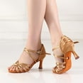 thumbnail image 2 of Women's Latin Dance Shoes Satin Ballroom Salsa Practice Professional Performance Dancing Shoes, 2 of 15