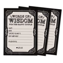 Inkdotpot Pack Of 50 Black Rustic Advice Cards, Wishes For The Bride and Groom, Couple Mad Libs Wedding Game Activity 5x7 inches