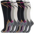 thumbnail image 1 of fenglaoda 8 Pairs Compression Socks for Men & Women 20-30 mmHg Knee High Nurse Pregnant Running Medical and Travel Athletic, 1 of 6