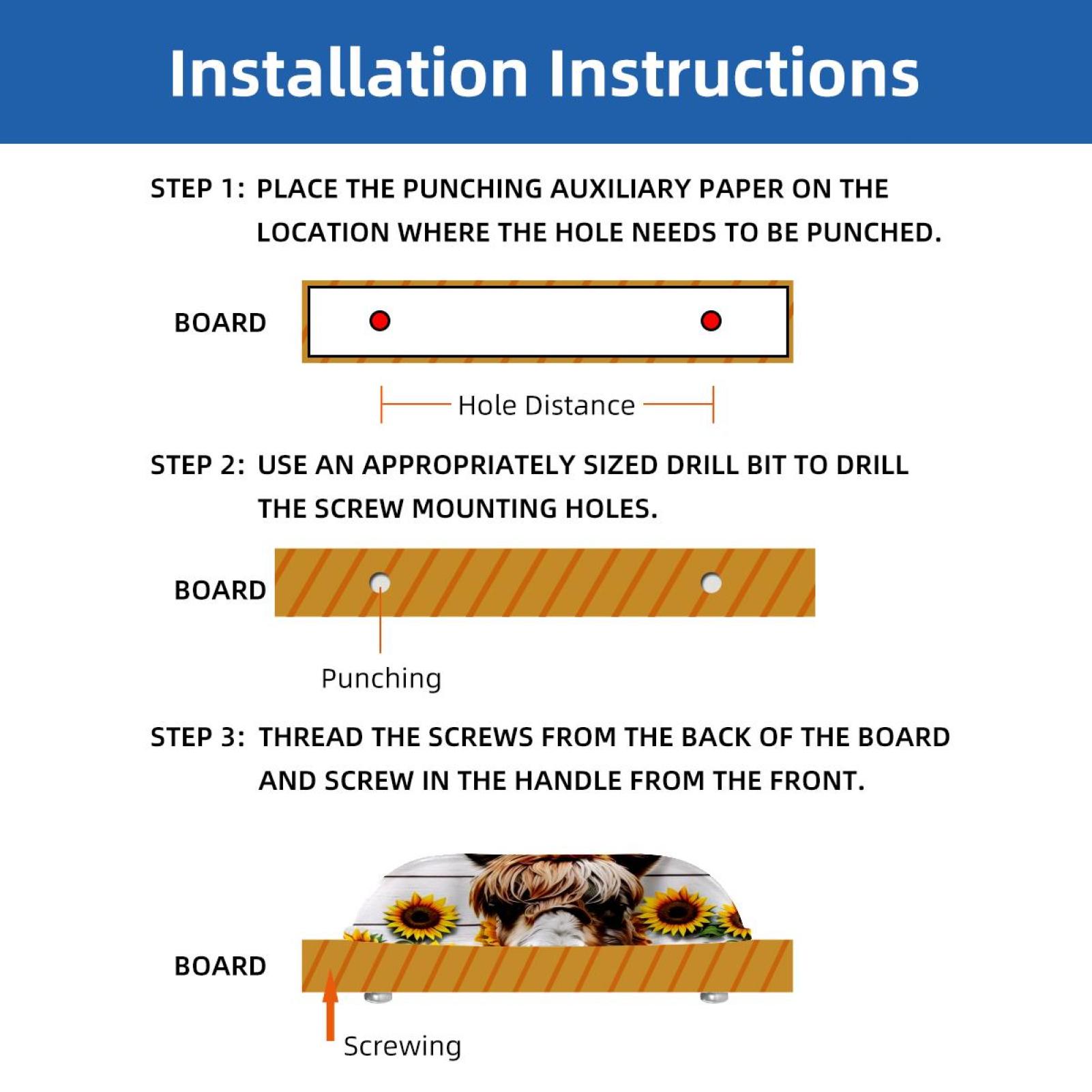 PhooArto 6 Pcs Cup Drawer Pulls, Alpaca Wooden Board Sunflower Shell Shape Handles Cabinet Knobs for Dresser Cupboard Closet Wardrobe with Screws