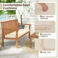 thumbnail image 3 of Kadyn Outdoor Bistro Conversation Set,Patio Furniture Sets, 4 Piece Patio Wood Furniture Set Acacia Wood Sofa Set with Loveseat-Off White, 3 of 5