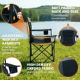 thumbnail image 4 of EVER ADVANCED Oversized Camping Chairs Heavy Duty Padded Folding Lawn Chair with Cup Holder，Support 400lbs for Adults Outdoor Fishing Sports Black, 4 of 7