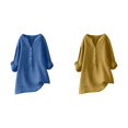 thumbnail image 1 of (2-Pack) Rinsvye Womens Solid Color Long Sleeve Mandarin Collar Blouse Women Clothing Timeless Design, 1 of 4