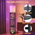 thumbnail image 3 of Danolapsi Smart RGB 4-Tier Shelf Floor Lamp with 2 USB Ports & 1 Power Outlet,Corner Display Floor Lamps,Modern Standing Lamp,RGB Bulb, Standing Lamp for Living Room, Bedroom and Office - Black, 3 of 9