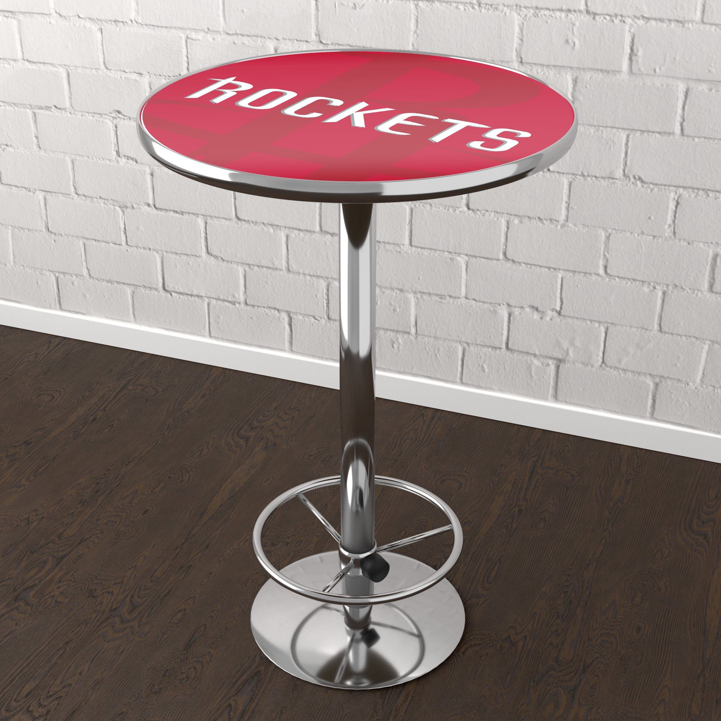 Houston Rockets Fade Bar Table with Adjustable Footrest and Acrylic Top