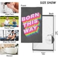 thumbnail image 2 of Coolnut LGBTQ Born This Way Patterned Hand Towels 2 PCS, Cotton Bath Towel for Drying Face Hands Body Decorative Water Absorbent Lightweight Towels for Bathroom Ktichen Travel Gym, 16"x28", 2 of 6
