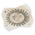 thumbnail image 1 of Ambesonne Sketch Place Mats Set of 4, Sun and Moon, Standard Size, Charcoal Grey Tan, 1 of 6