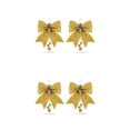 thumbnail image 2 of Injueey 2 piezas Feliz Navidad gran lazo adornos de lentejuelas brillantes hojas corbata fiesta fiesta decoración de puerta al aire libre Dorado 2 piezas 2Conjunto, 2 of 6