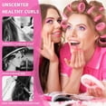thumbnail image 4 of 48 rulos autoagarrables con pinzas, rizadores jumbo sin calor para peinar cabello largo, mediano y corto (rosa, 3 tamaños), 4 of 5