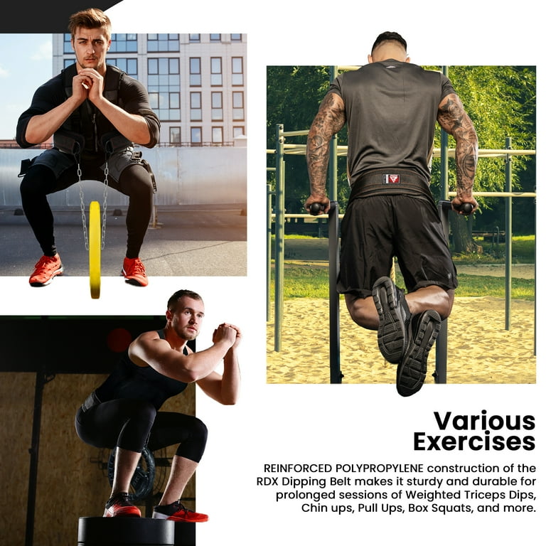 RDX Dipping Belt for Weight Lifting with Adjustable Steel Chain Great for Chin Pull Ups Weighted Parallel Dips Platform Squats Calf Raises 6