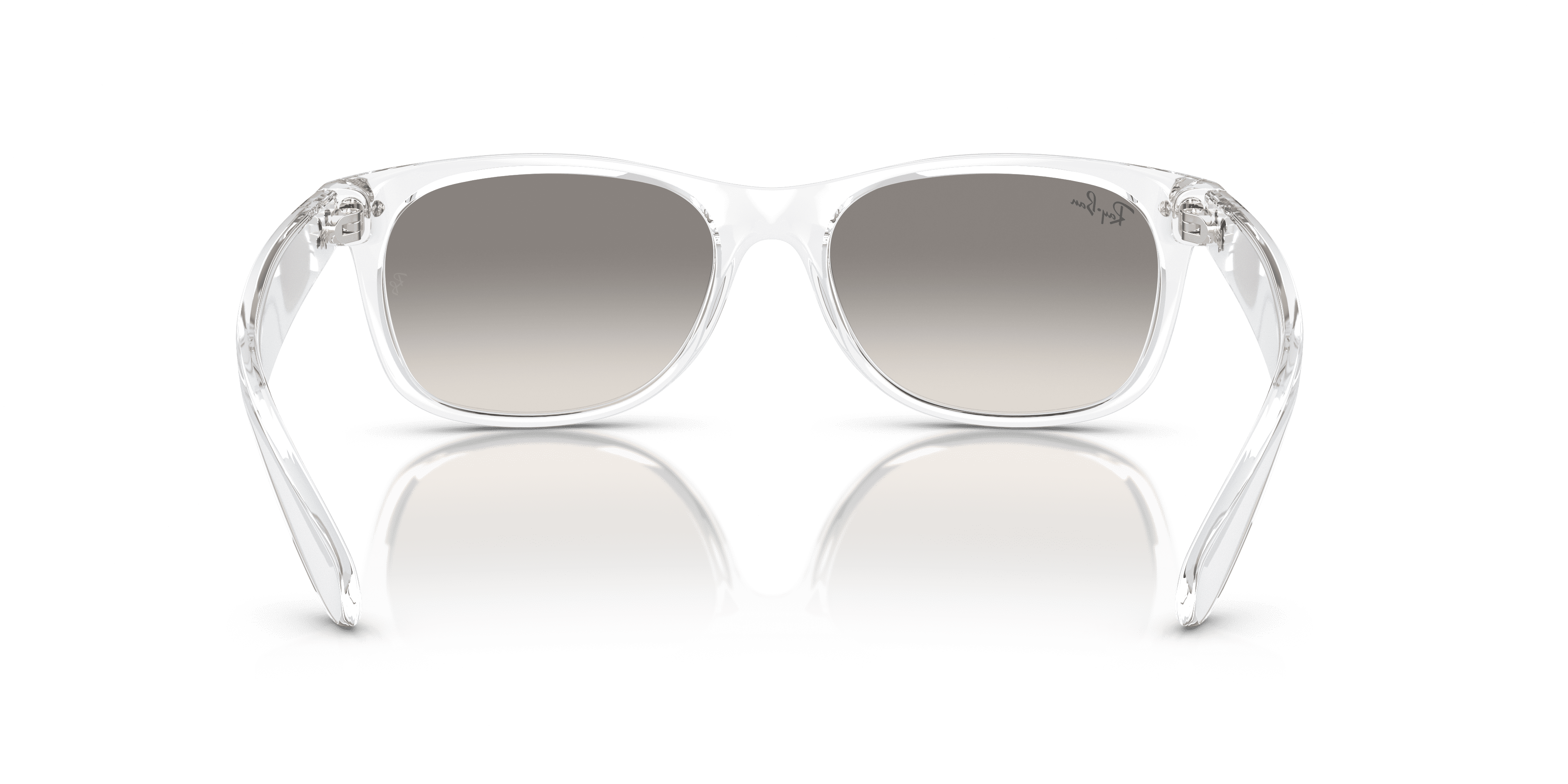 Ray-Ban Unisex Size 55 Square New Wayfarer Classic Sunglasses with Case, Transparent/Clear Gradient Gray