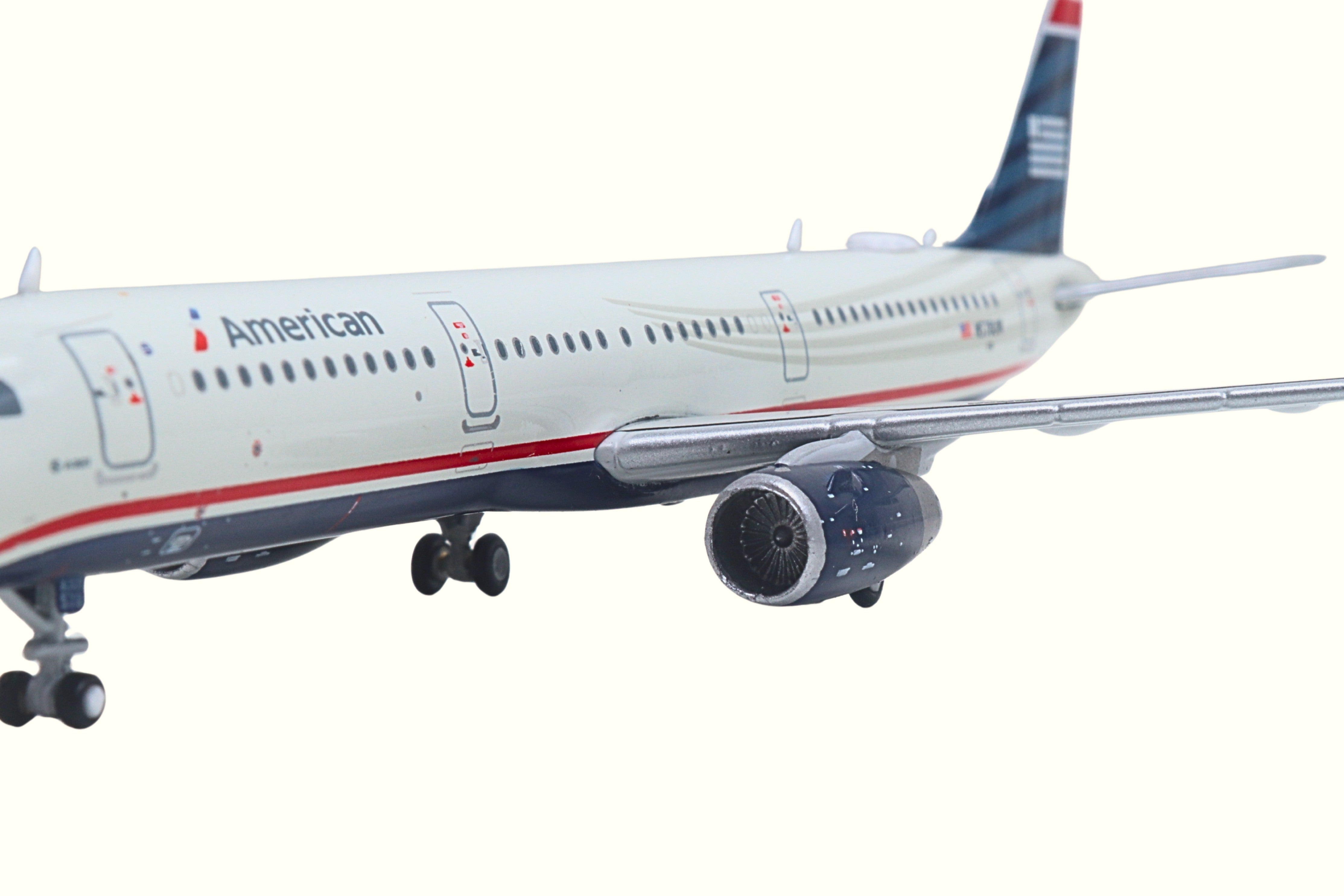 Airbus A321 Commercial Aircraft "American Airlines - US Airways Heritage Jet" (N578UW) White with Blue Tail 1/400 Diecast Model Airplane by GeminiJets