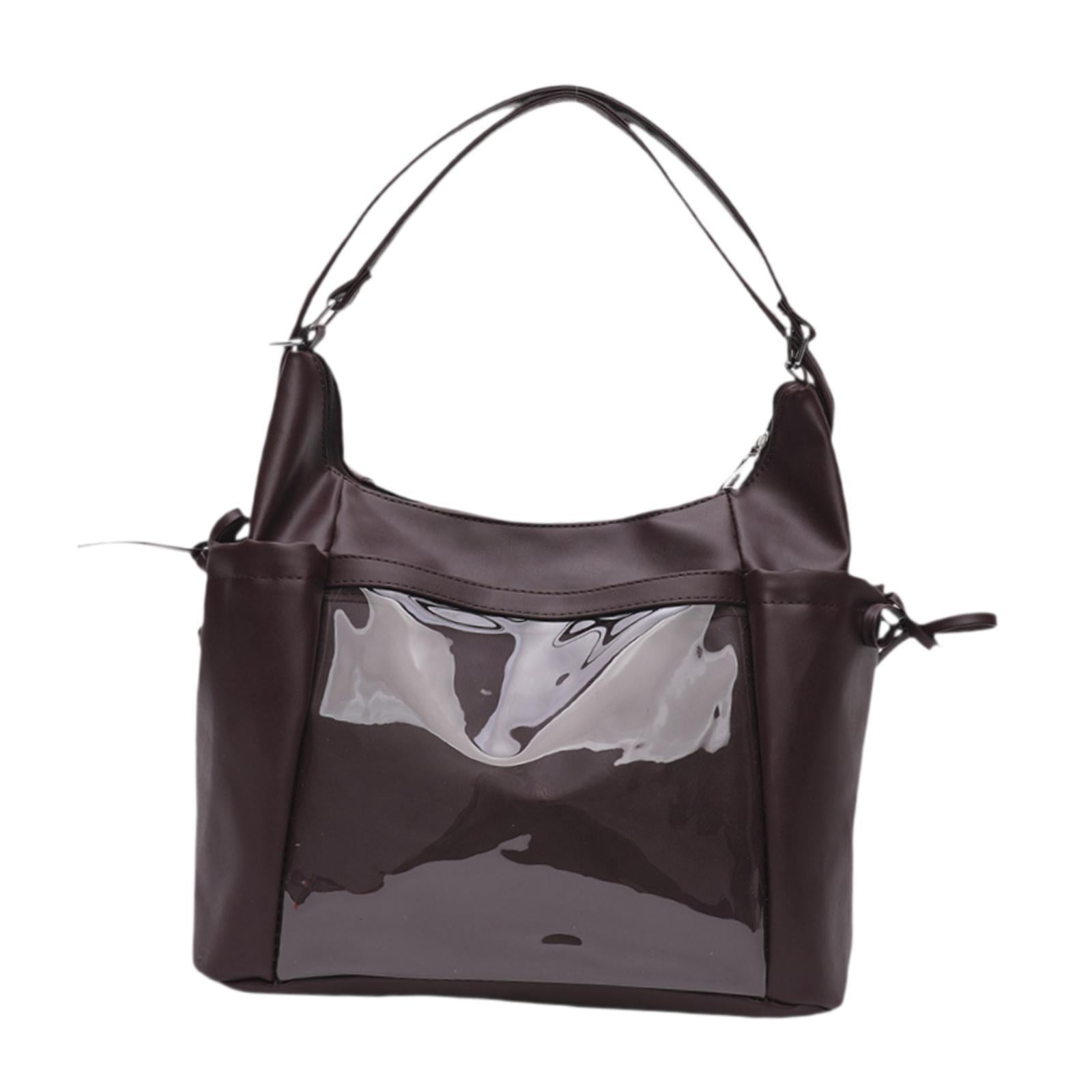 Abbraccia Ita Bag Uniform Bag DIY Multipurpose Transparent Purse Handbag Backpack for Gifts Anime Dolls Display Party Shopping Students Dark Brown