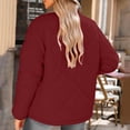 thumbnail image 5 of Women's Oversized Quilted Jackets Casual Fleece Long Sleeve Zip Front Coat with Pockets Botton Loose Fit Fall Winter Outwear Daily, 5 of 10