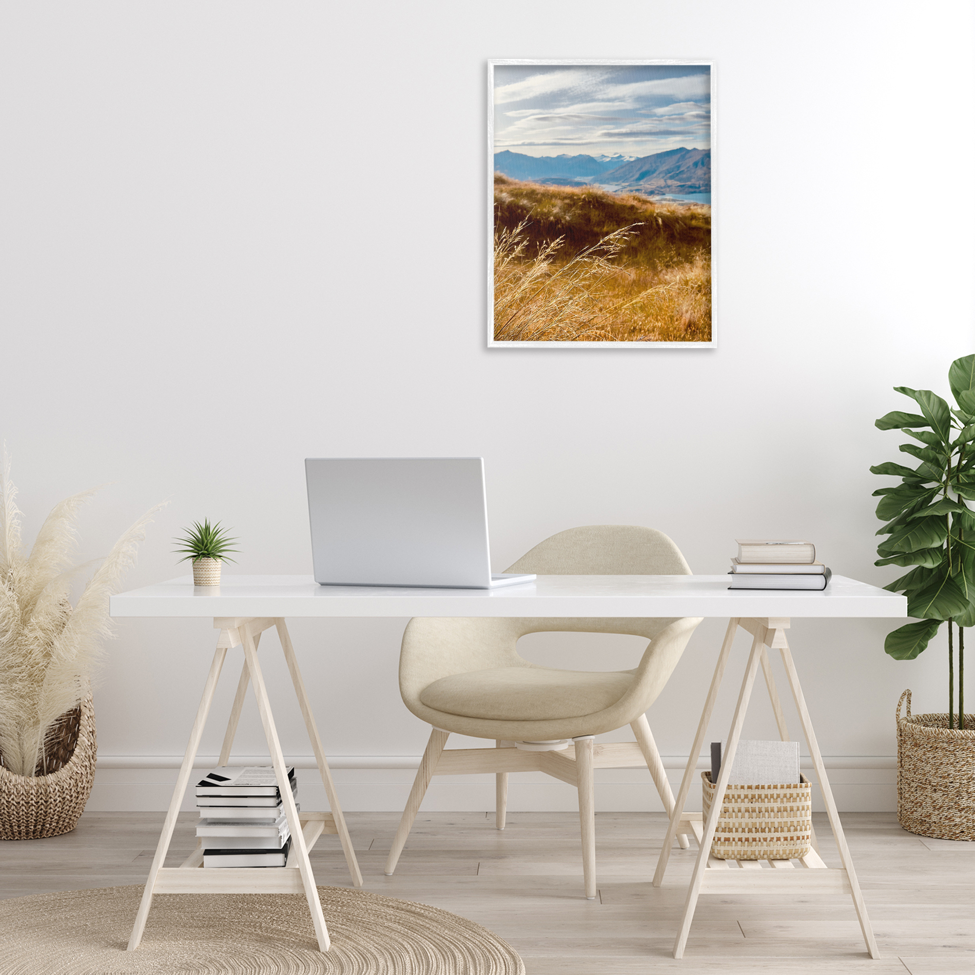 Stupell Industries Windblown Mountain Region Landscape Photography White Framed Art Print Wall Art, 24 x 30