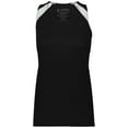 thumbnail image 2 of Augusta S Ladies Overspeed Track Jersey Black/White 348, 2 of 5