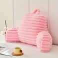 thumbnail image 2 of Large Reading Pillow for Adults, Back Support Pillow for Sitting Up in Bed with Arms, Couch for Lounging Bedrest, Pink, 2 of 7