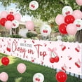 thumbnail image 2 of Cherry on Top Baby Shower Yard Banner Cherry Pennant Banner She's the Cherry on Top Party Decorations Red Pink Latex Balloons for Women Baby Shower Bachelorette 1st Birthday Engagement Party Supplies, 2 of 7