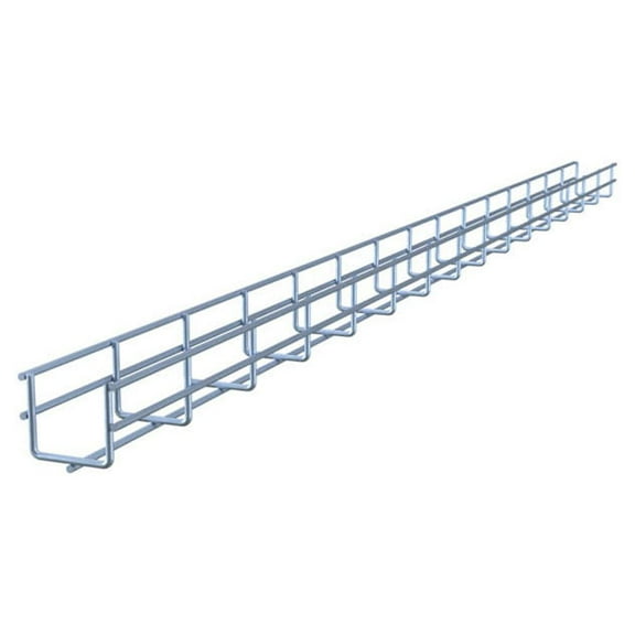 Wire Mesh Cable Tray, Electro Zinc Plated, Silver Steel, 1.97 x 1.97 x 59.06 inch, 2-Pack