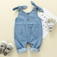 thumbnail image 5 of Younger Tree Newborn Infant Baby Girl Jeans Overalls Denim Workwear Clothes for 0-18 Months, 5 of 6