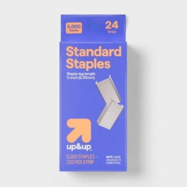 5000 Standard Staples - up&up: Staple Refills for Stapler, Metallic Silver, 5000 Count