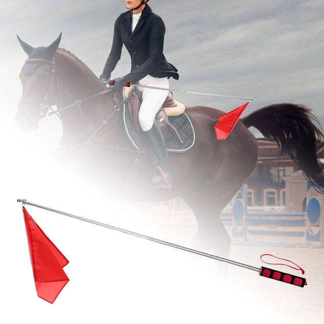 Bandera de entrenamiento de caballos, equipo de entrenamiento de caballos, repuesto de bandera ecuestre portátil, asta retráctil para eventos, trabajo Mango rojo