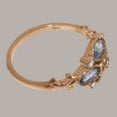 thumbnail image 4 of LBG British Made 10k Rose Gold ring with Natural Diamond & Tanzanite Womens Statement Ring - 33 size options - Size 11, 4 of 6