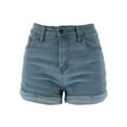 thumbnail image 3 of Lovelywholesale Mid Waist High Stretchy Butterfly Print Denim Shorts, 3 of 4