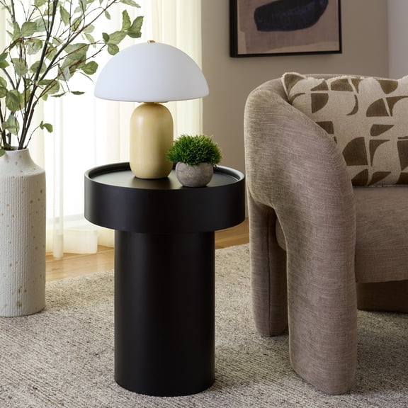 Safavieh Avony Modern Metal Round End Table, Black