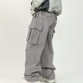 thumbnail image 6 of Handshe Men's Work Cargo Pants with Elastic Waist and Drawstring Pockets for Outdoor Casual Utility Wear,Plus Size, 6 of 6