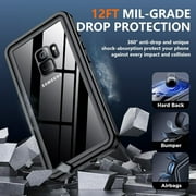 Galaxy S9 Waterproof Case (Not Fit S9+), Shockproof Built-in Screen Protector Case Full-Body Rugged Resistant Protective Hard Cover For Samsung Galaxy S9, Black