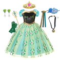 thumbnail image 1 of Disney Frozen Snow Queen Elsa vestido princesa Anna Halloween Cosplay disfraz para niñas niños malla blanca ropa de fiesta de graduación Vestido9-10T (etiqueta 150) Gao Jinjia LED, 1 of 2