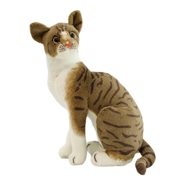 Lindos gatos de peluche de simulación, regalo de cumpleaños suave, compañía para el hogar. Negro 20cm