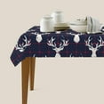 thumbnail image 5 of Farmhouse Table Cloth Moose Deer Navy Blue Plaid Tablecloth for Dinning Room Kitchen Birthday Party Outdoor Decorations Oil-Proof Waterproof Washable 60x84 Inches Rectangular, 5 of 5