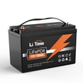 thumbnail image 1 of LiTime 12V 100Ah LiFePO4 Lithium Battery, 12 Volts 100A BMS 1280Wh Output Power LiFePO4 Battery for RV, Solar, Marine, Home Energy Storage, 1 of 8