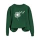 thumbnail image 1 of Gibobby Temperamento Pullover Top Sudadera con capucha sin capucha con estampado de diente de león para el día de San Valentín informal a la moda para mujer (Verde, XL), 1 of 3