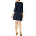 thumbnail image 3 of Allegra K Women's A-Line Stretchy Jeans Split Neck 3/4 Sleeve Denim Dress, 3 of 6