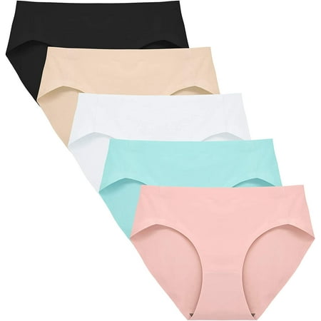 

Underwear for Women Seamless High Cut Briefs Mid-waist Soft No Panty Lines Pack of 5