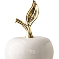 thumbnail image 2 of ABCISI Ceramic Fruit, Artificial Apple Statue Figurine Gifts, Tabletop Fruit Sculpture Ornament for Dining Room Home Bookshelf Decor, White, Small, 2 of 7