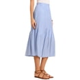 thumbnail image 4 of INSPIRE CHIC Pleated Maxi Skirt for Women's Boho Flowy A-Line Summer Tiered Long Skirts XS Light Blue, 4 of 6