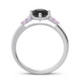 thumbnail image 4 of 2.15 Carat Elegant Round Cut Black Onyx & Pink Sapphire Gemstone Bridal Ring for Women Solid 18K White Gold Size 11.5 by Diamond-Capitals, 4 of 7