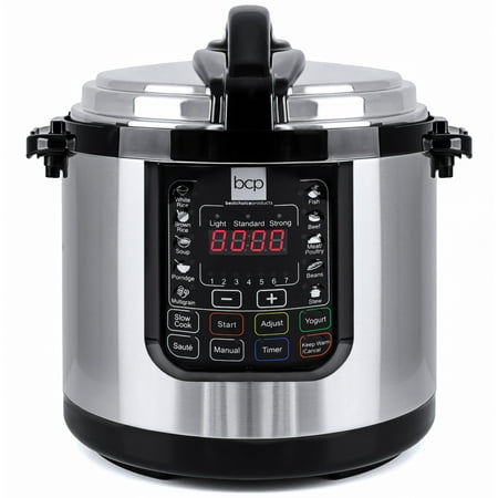 Best Choice Products 6L 1000W Multi functional Stainless Steel Non-Stick Electric Pressure Cooker w/ LED Display Screen, 10 Settings, 3 Modes, (Best Small Pressure Cooker Uk)