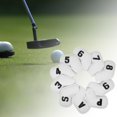 thumbnail image 4 of 10 piezas Golf Headcover ,,7,8,9, Número de blanco shamjiam Cubierta de cabeza de hierros de golf, 4 of 9